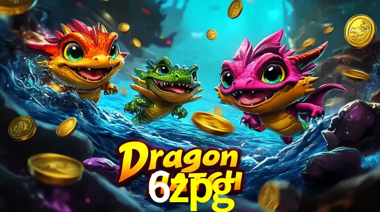 Arte promocional do jogo Dragon Hatch com três adoráveis dragões bebês nadando entre moedas de ouro, um dos slots mais divertidos para jogar no cassino 6zpg.
